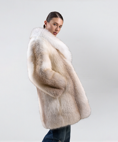 Damen Winter Noir Fuchspelzmantel