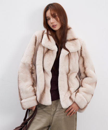 Damen Winter Noir Fuchspelzmantel