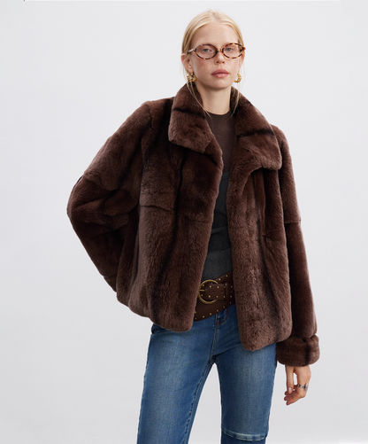 Chocolate Brown Rabbit Fur Jacket