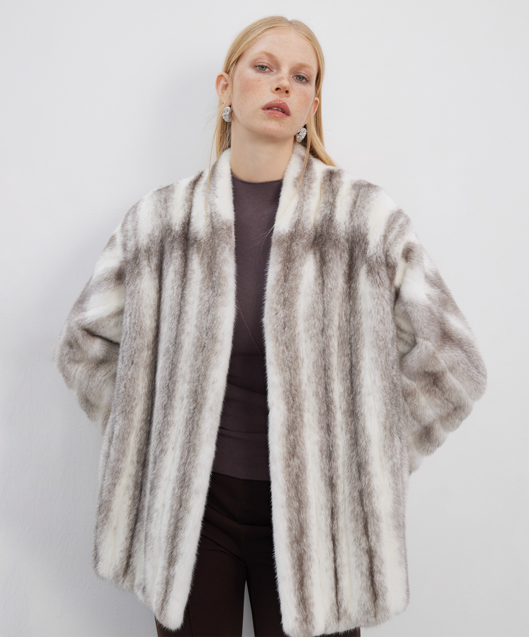 Cross Mink Fur Cardigan