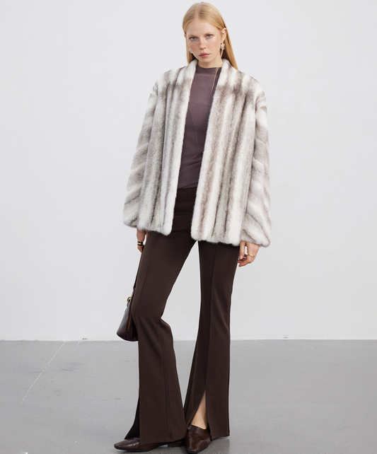 Cross Mink Fur Cardigan