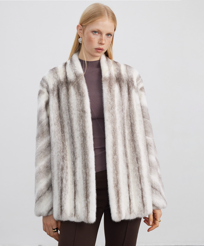 Cross Mink Fur Cardigan