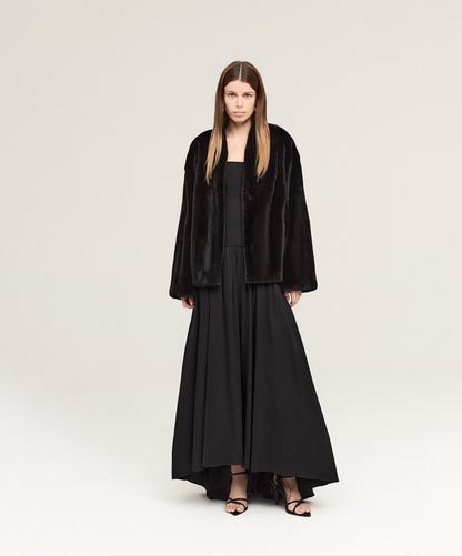 Classic Noir Mink Fur Jacket
