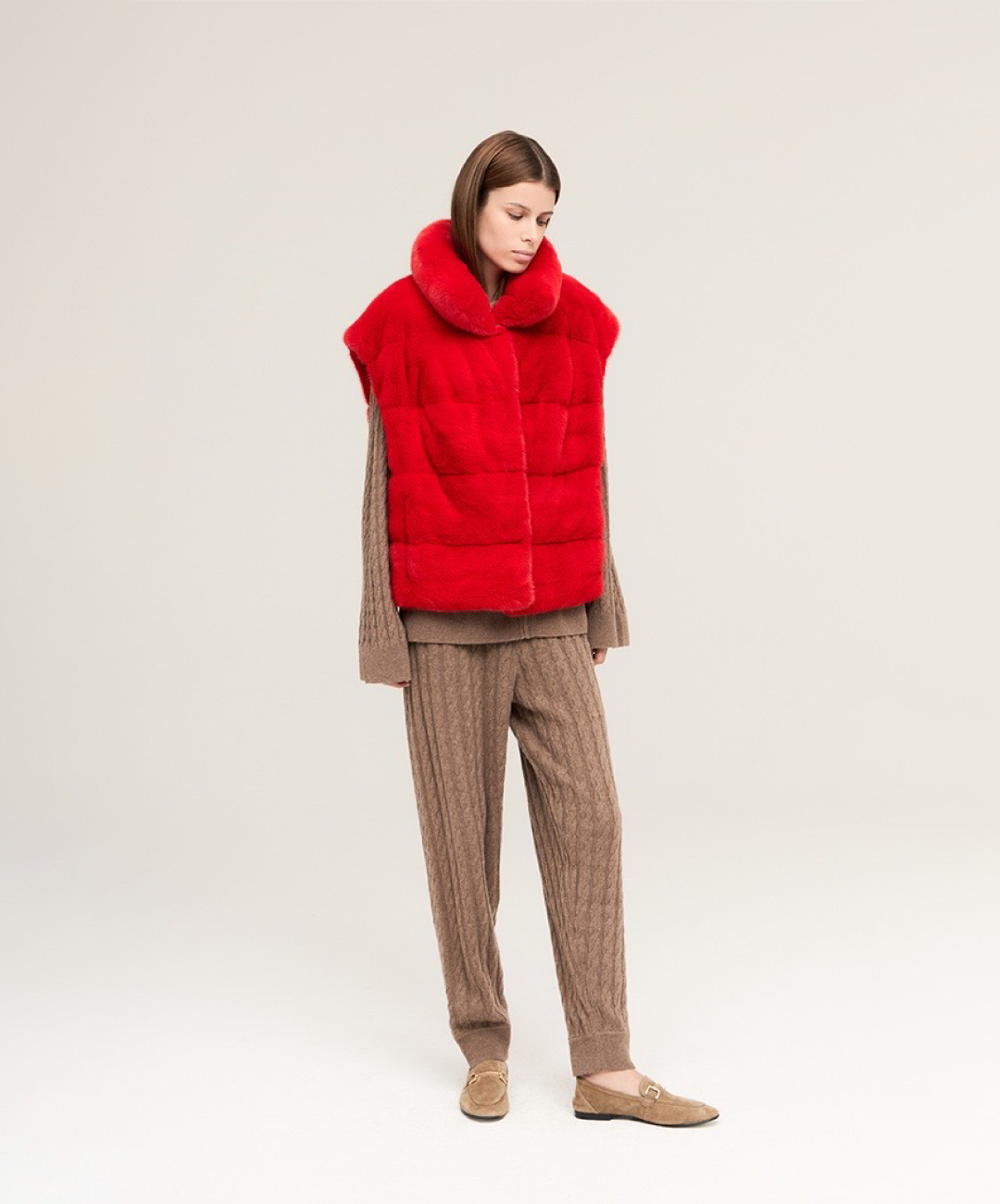 Damen Winter Noir Fuchspelzmantel