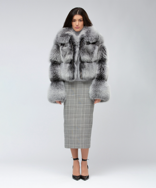 Damen Winter Noir Fuchspelzmantel