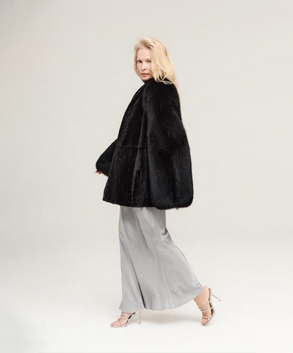 Damen Winter Noir Fuchspelzmantel