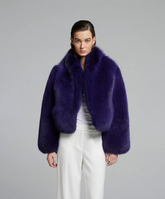 Damen Winter Noir Fuchspelzmantel