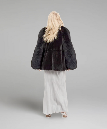 Damen Winter Noir Fuchspelzmantel