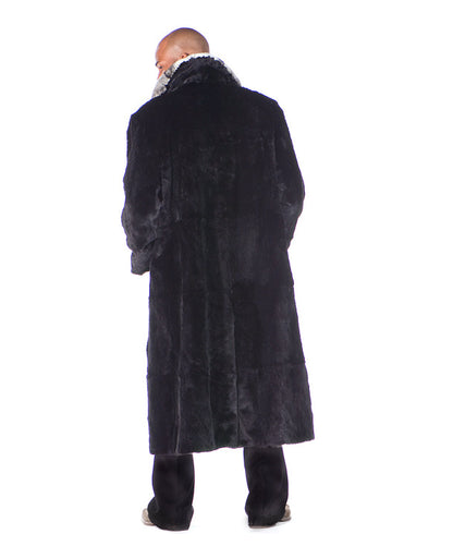 Herren Ranch Kaninchen Mantel Zweireihig Rex Kragen