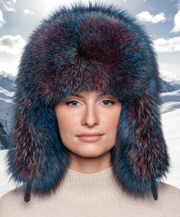 Unisex Glacier Fox Fur Trapper Hat