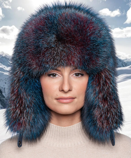 Unisex Glacier Fox Fur Trapper Hat