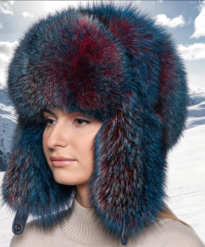 Unisex Glacier Fox Fur Trapper Hat