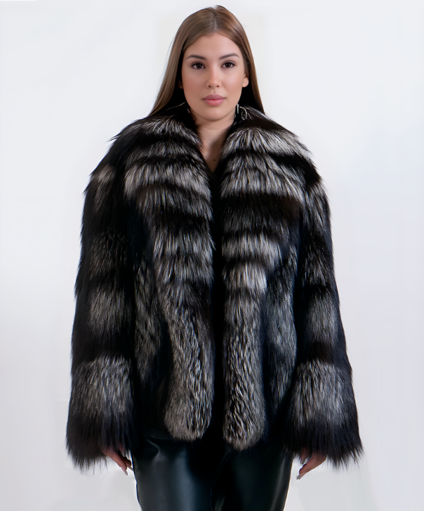 Women's Royal Silver Fox Fur Coat