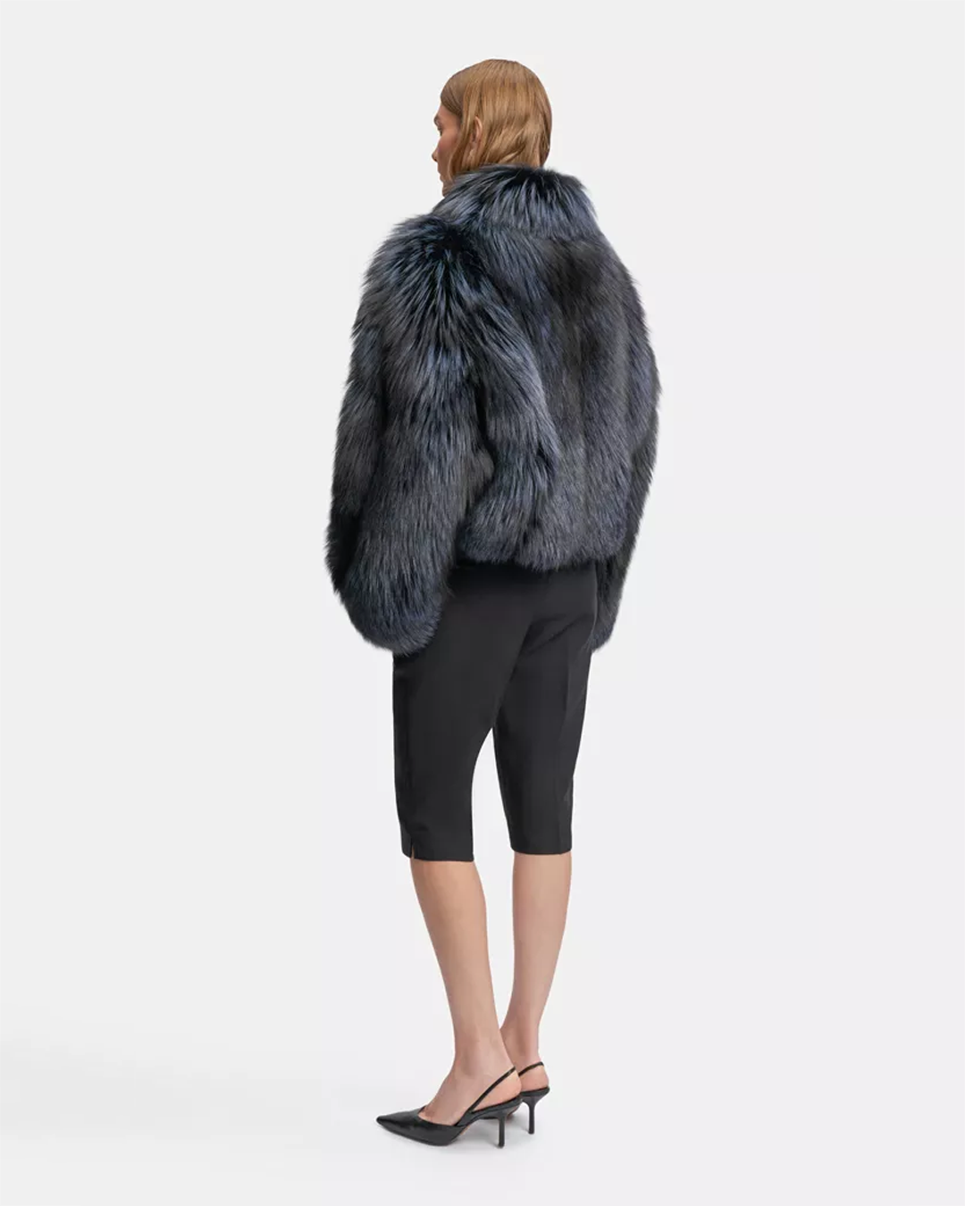 Midnight Blue Fox Fur Jacket