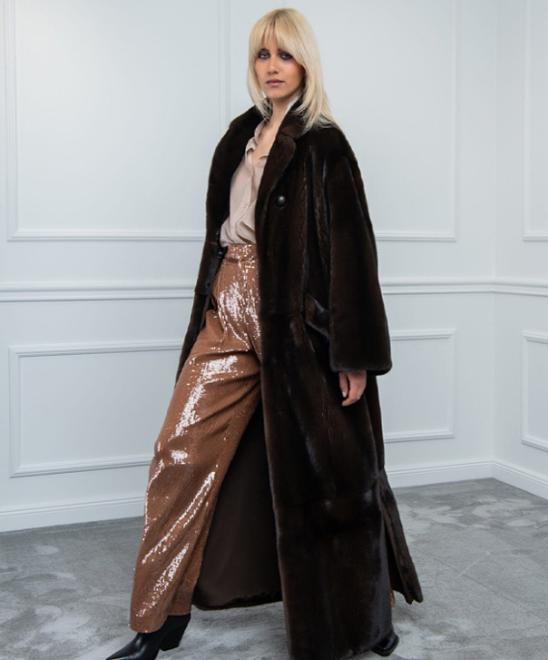 Women’s Full-Length Mahogany Mink Fur Coat