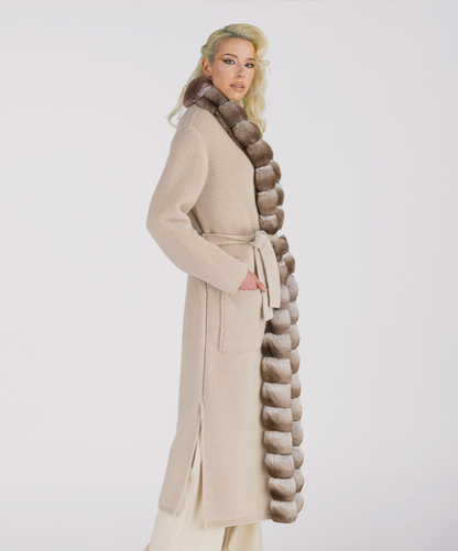 Damen Winter Noir Fuchspelzmantel