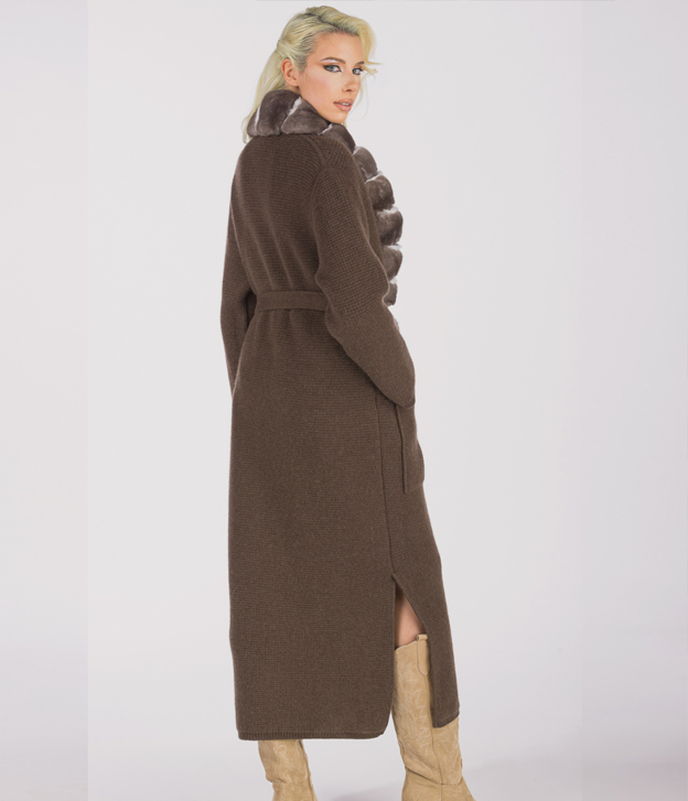 Women’s Violet Chinchilla and Cashmere Coat