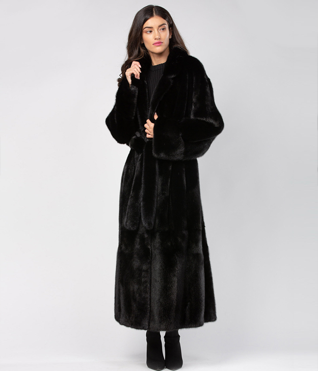 Women’s Robed Black Mink Coat