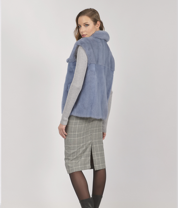 Schwarze kurze Nerzjacke für Damen