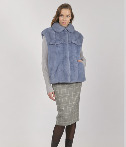 Schwarze kurze Nerzjacke für Damen