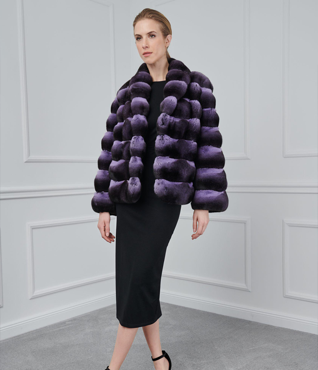 Women’s Purple Chinchilla Fur Jacket