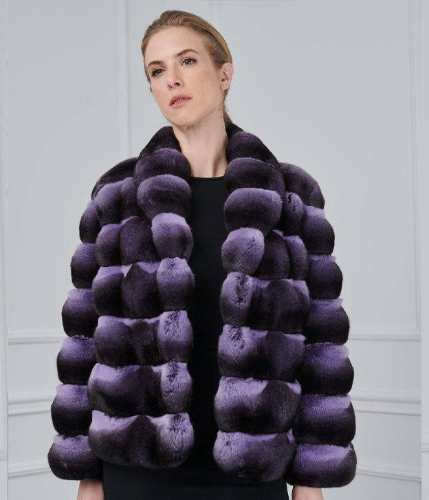 Women’s Purple Chinchilla Fur Jacket