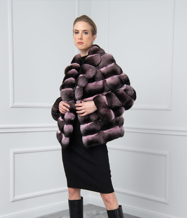 Women’s Pink Chinchilla Fur Jacket