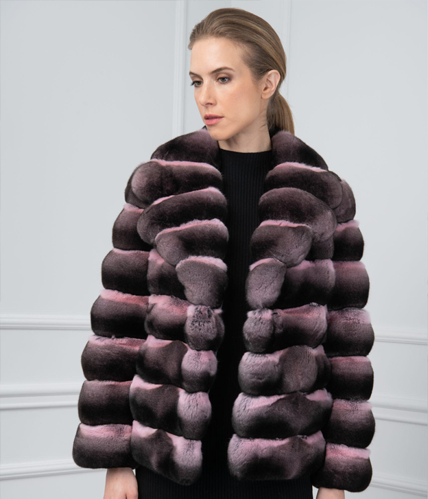 Women’s Pink Chinchilla Fur Jacket