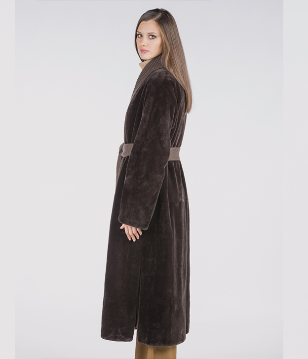 Maxi-Nerzmantel in Mahagoni für Damen