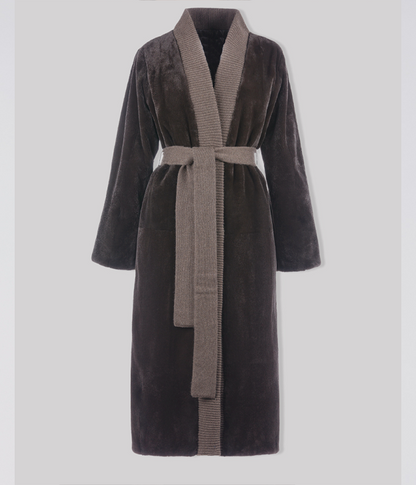 Maxi-Nerzmantel in Mahagoni für Damen