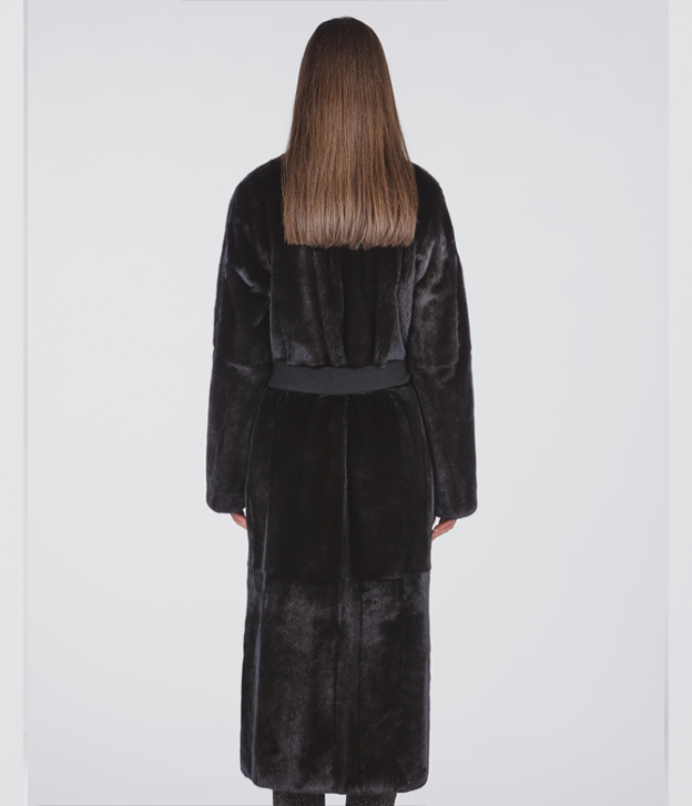 Maxi-Nerzmantel in Mahagoni für Damen