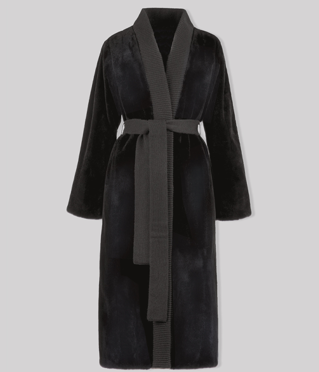 Maxi-Nerzmantel in Mahagoni für Damen