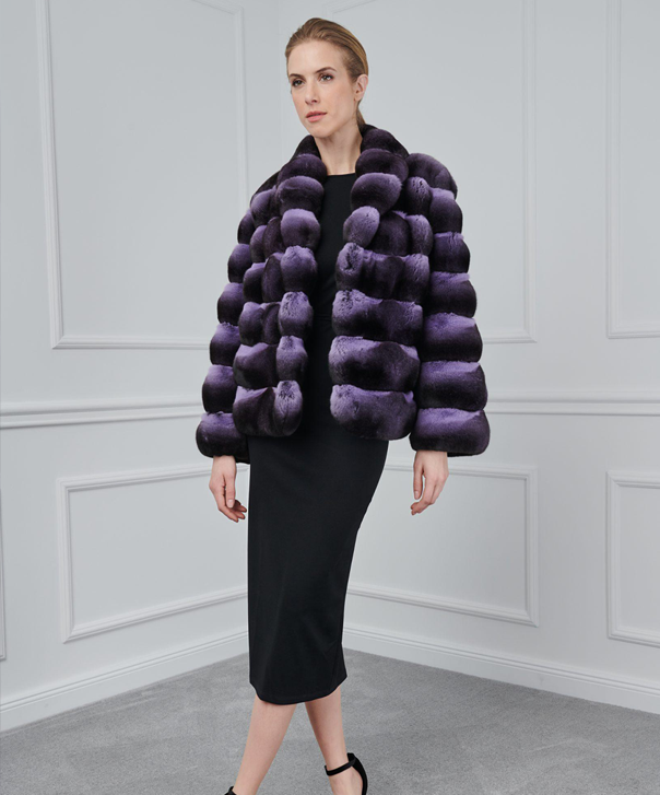 Women’s Purple Chinchilla Fur Jacket