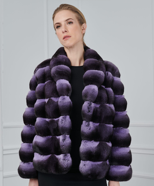 Women’s Purple Chinchilla Fur Jacket