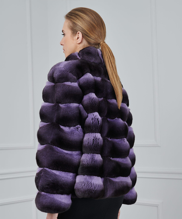 Women’s Purple Chinchilla Fur Jacket