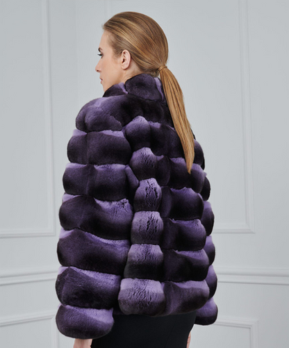Purple Chinchilla Fur Jacket