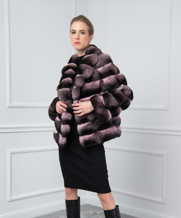 Women’s Pink Chinchilla Fur Jacket