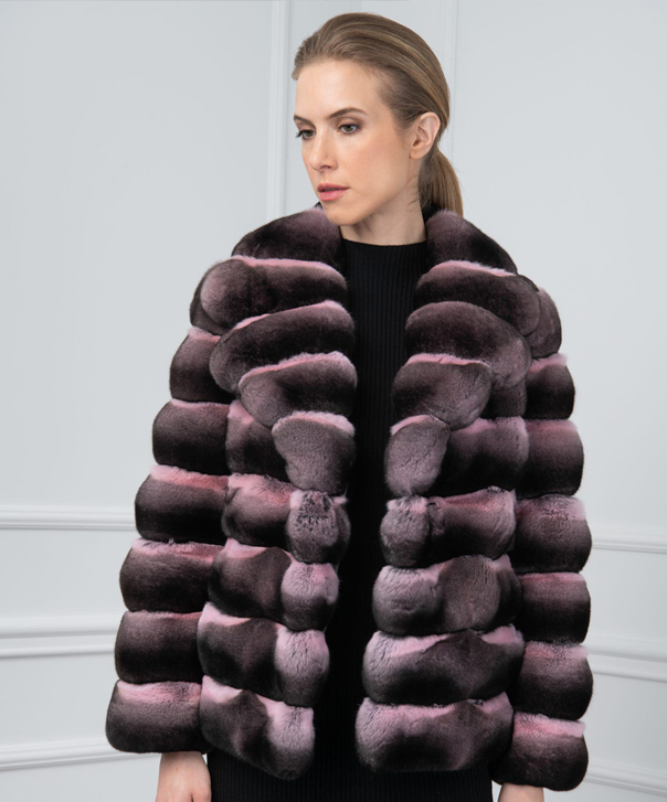 Women’s Pink Chinchilla Fur Jacket