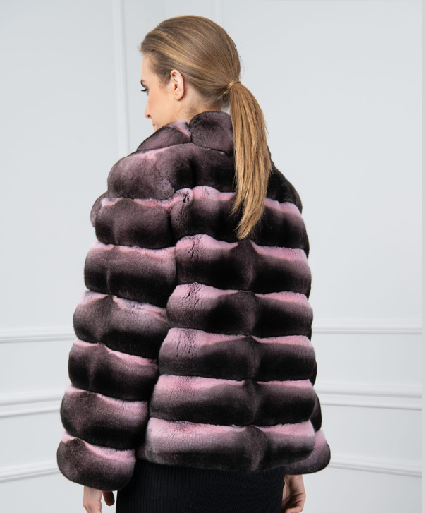 Women’s Pink Chinchilla Fur Jacket