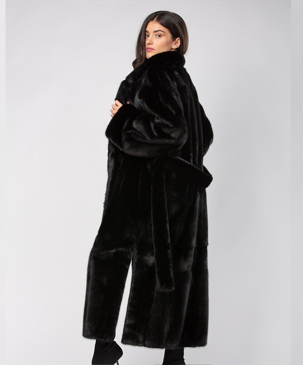 Women’s Robed Black Mink Coat