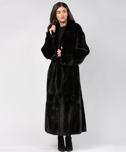Black Robed Mink Fur Coat
