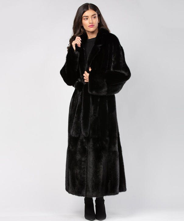 Women’s Robed Black Mink Coat