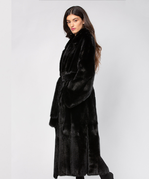 Women’s Robed Black Mink Coat