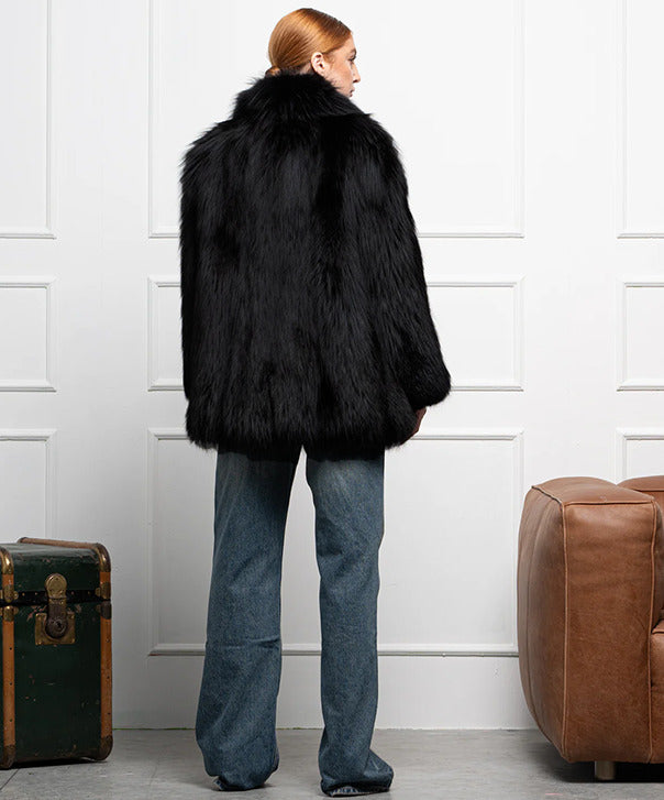 Women's Black Fox Fur Coat