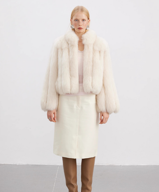 Women’s Chic Snow Fox Fur Jacket