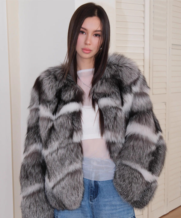 Women’s Glamour Frost Fox Fur Jacket