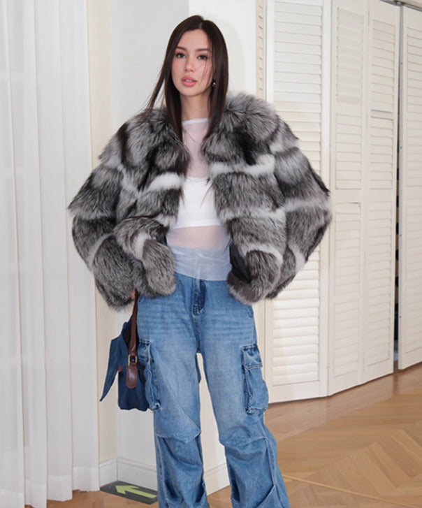 Women’s Glamour Frost Fox Fur Jacket