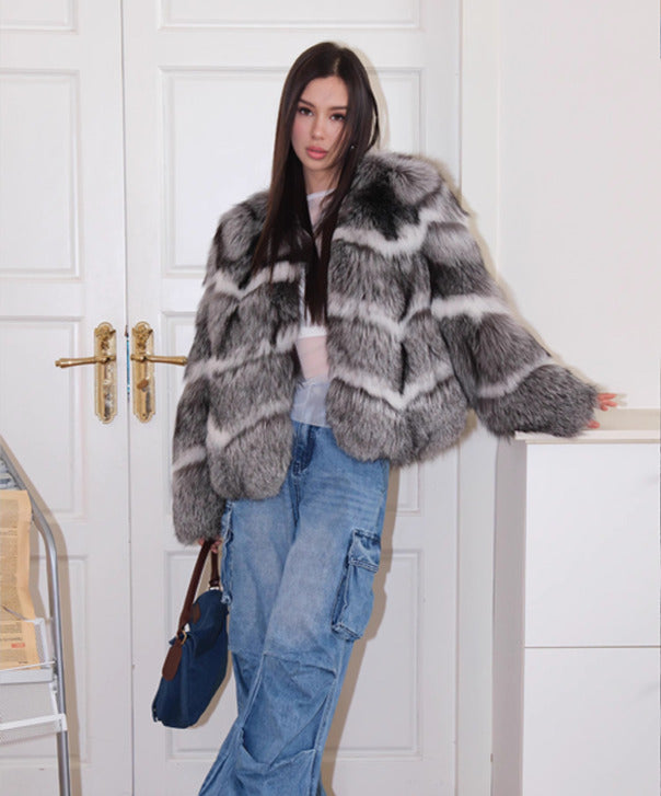 Women’s Glamour Frost Fox Fur Jacket