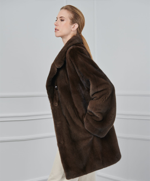 Hazelnut Brown Mink Fur Coat