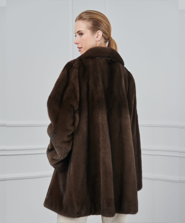 Hazelnut Brown Mink Fur Coat